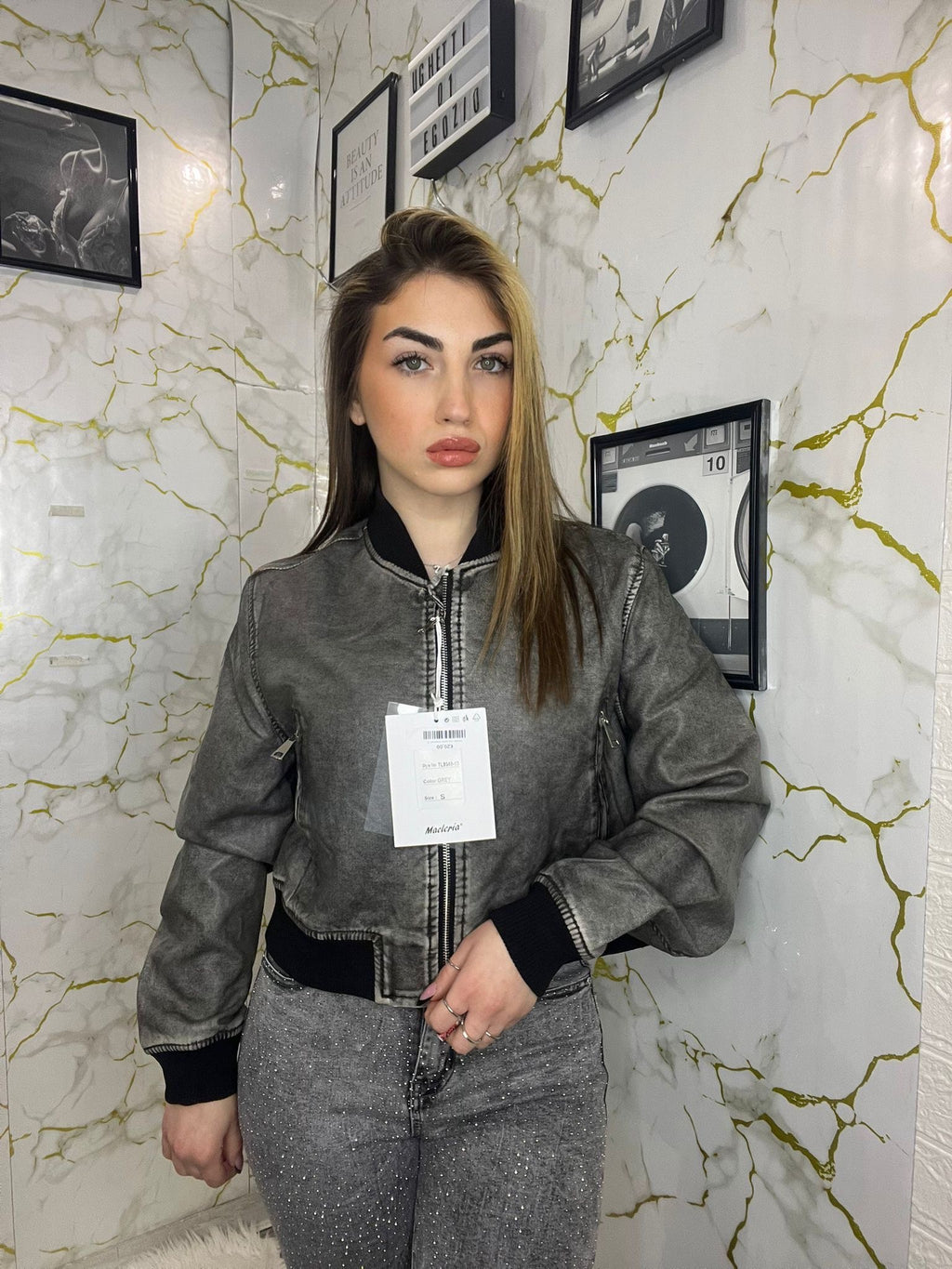 Bomber eco stone whashed