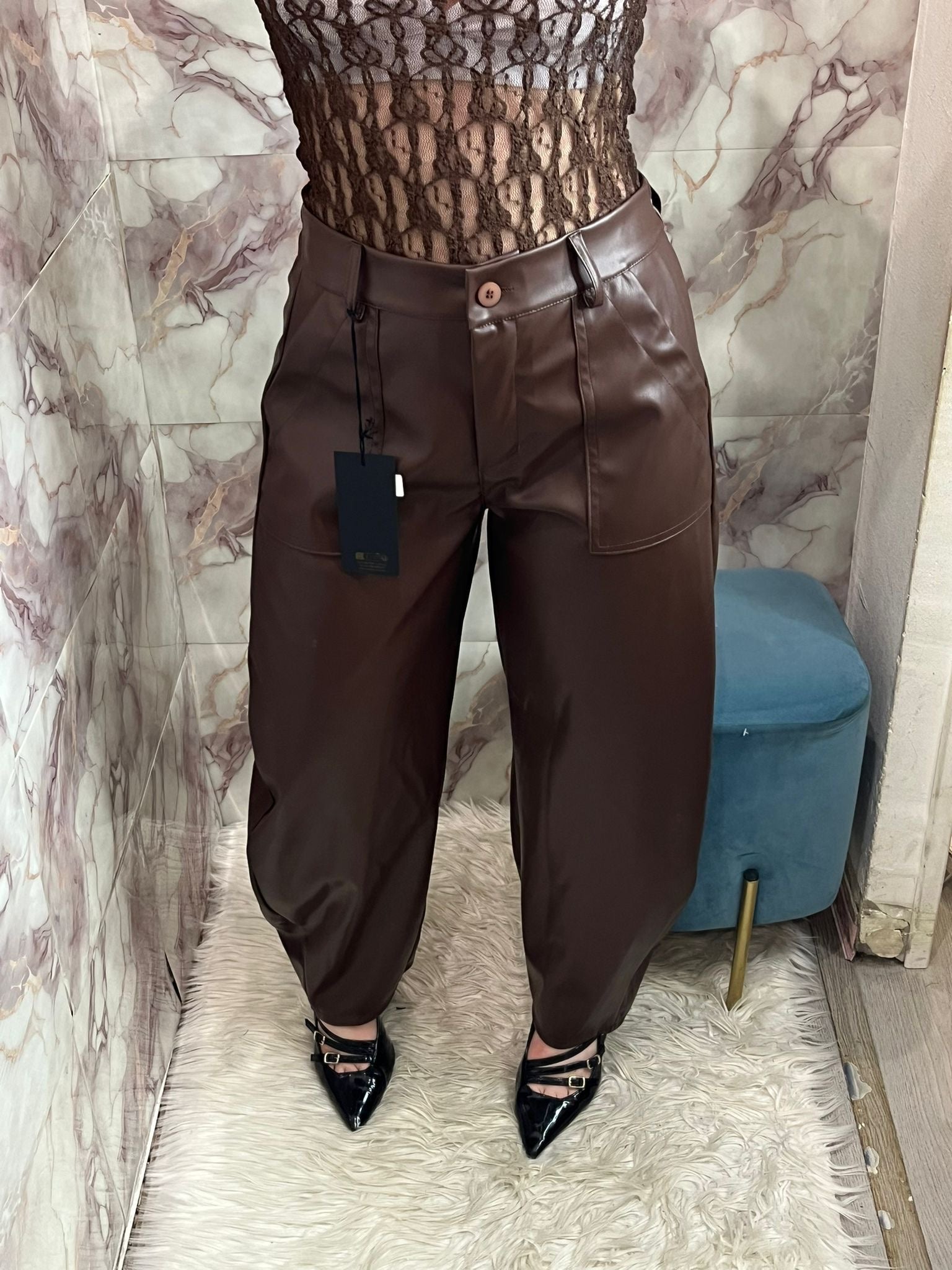 Pantalone in ecopelle