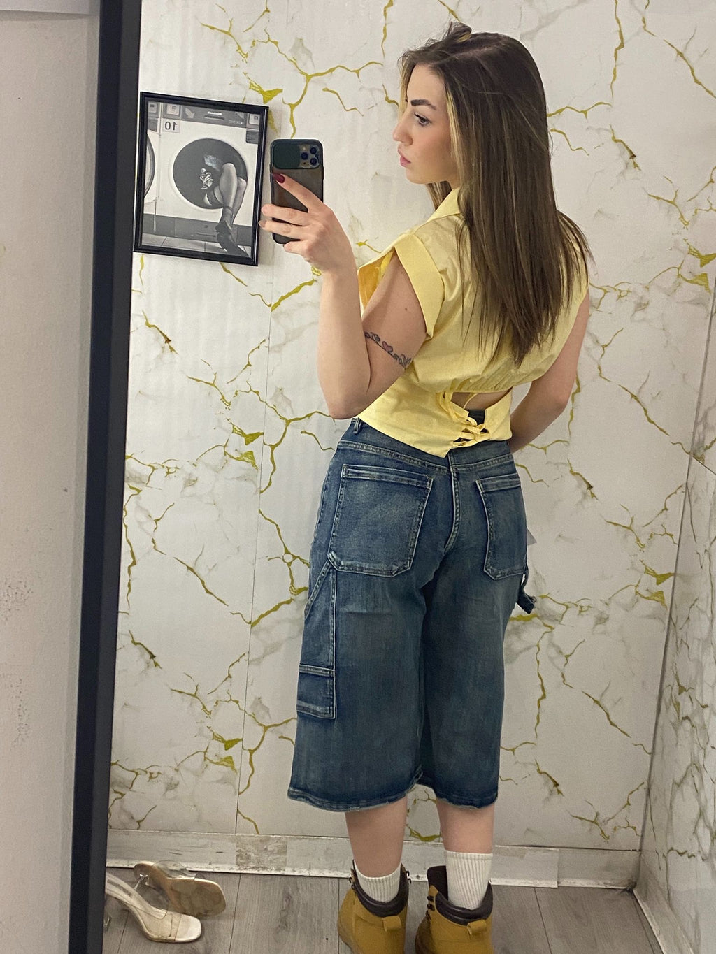 Bermuda in denim scuro