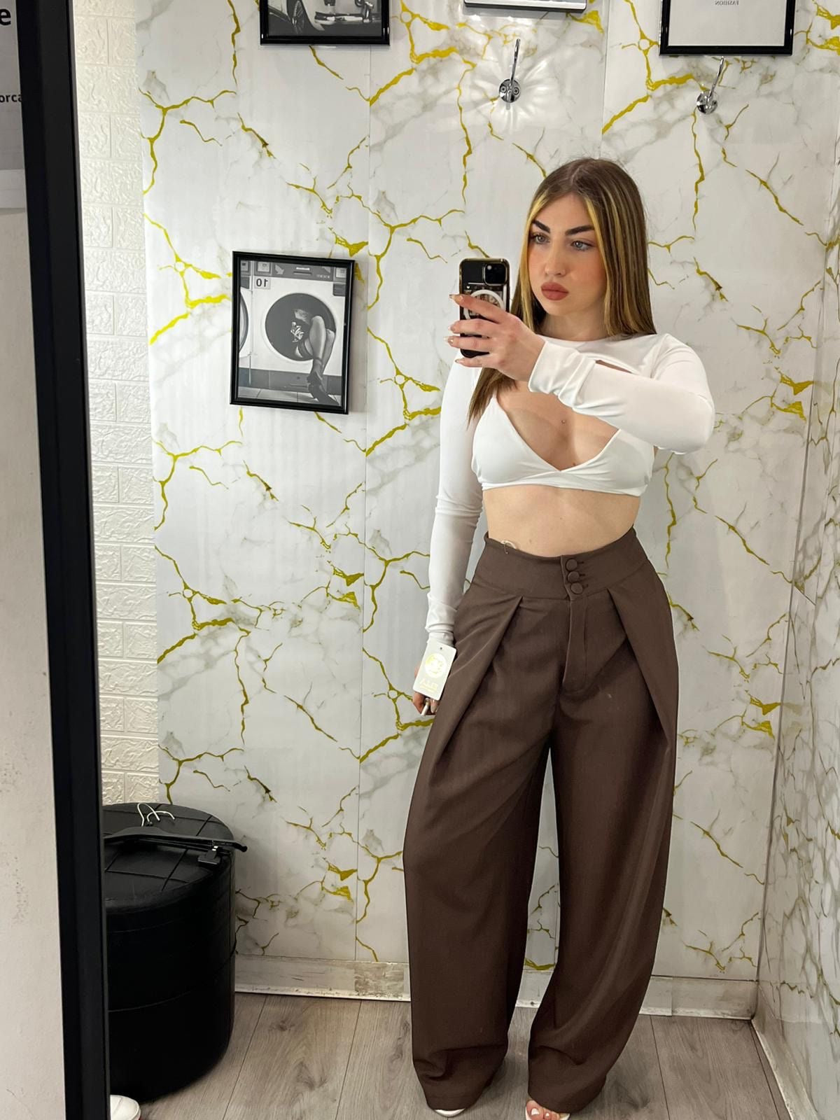 Pantalone balloon con bottoni 16090