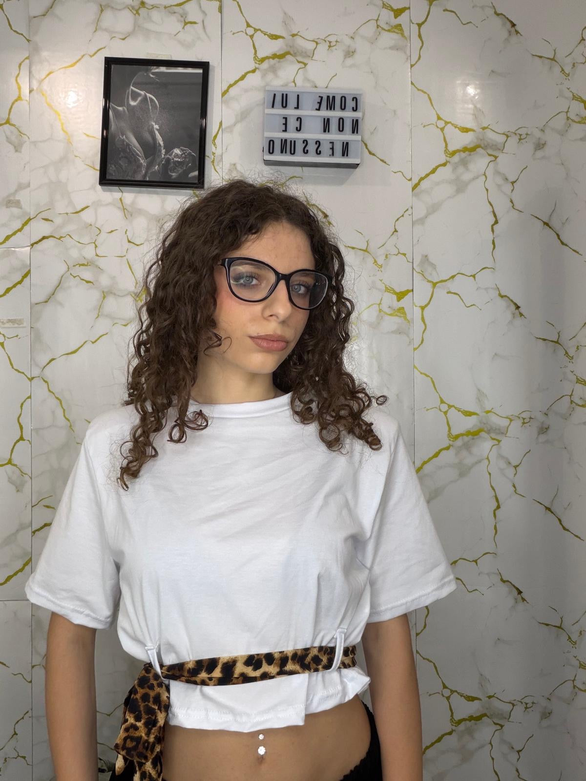 Maglia con cinturino animalier