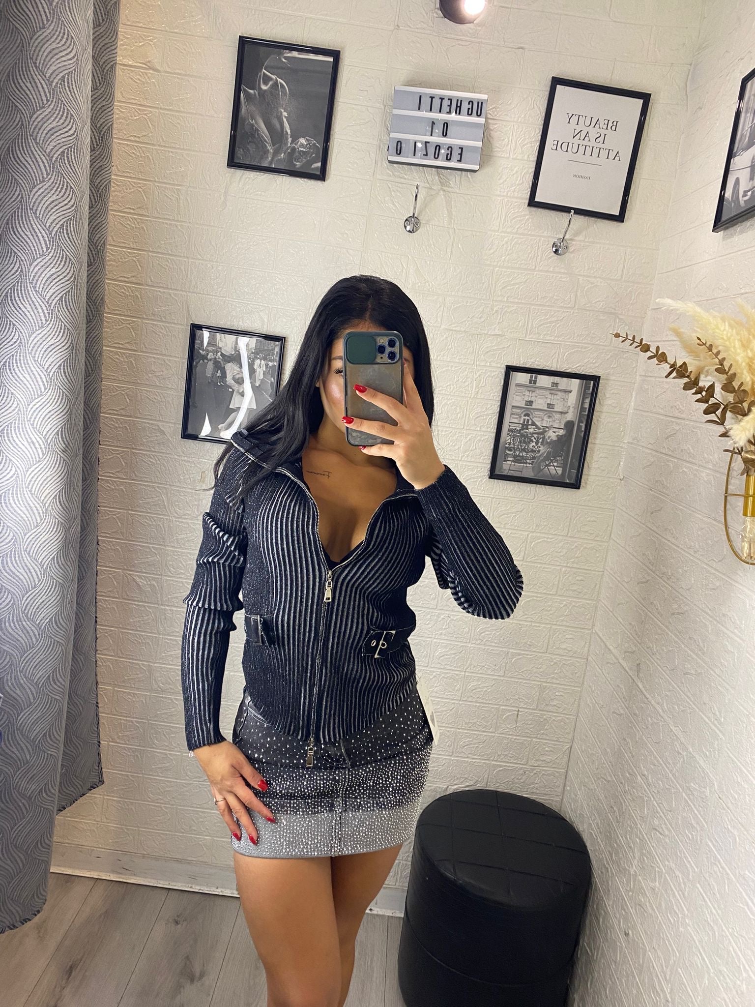 Maglia in filo con zip
