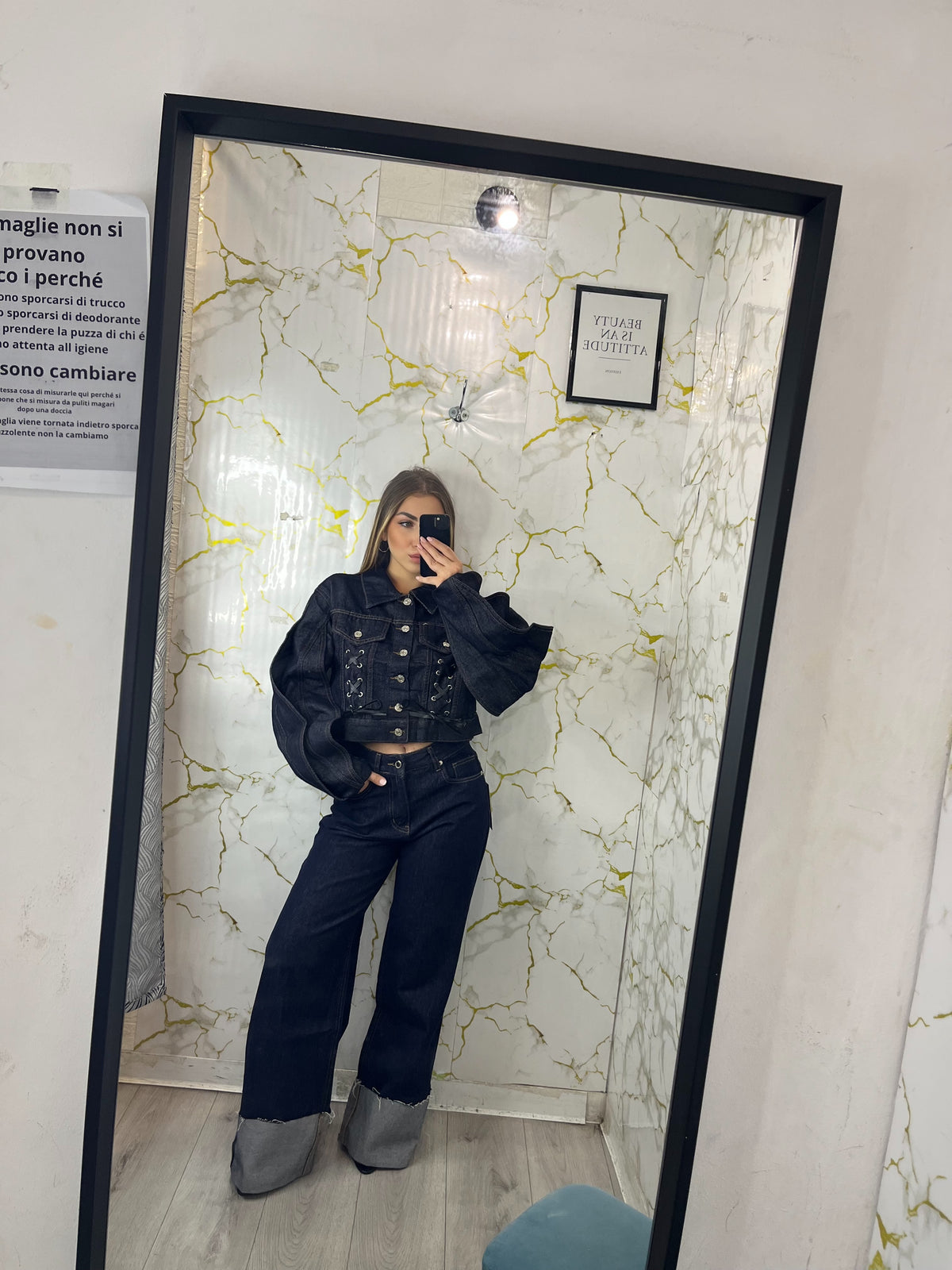 Jeans con piegone Elsa