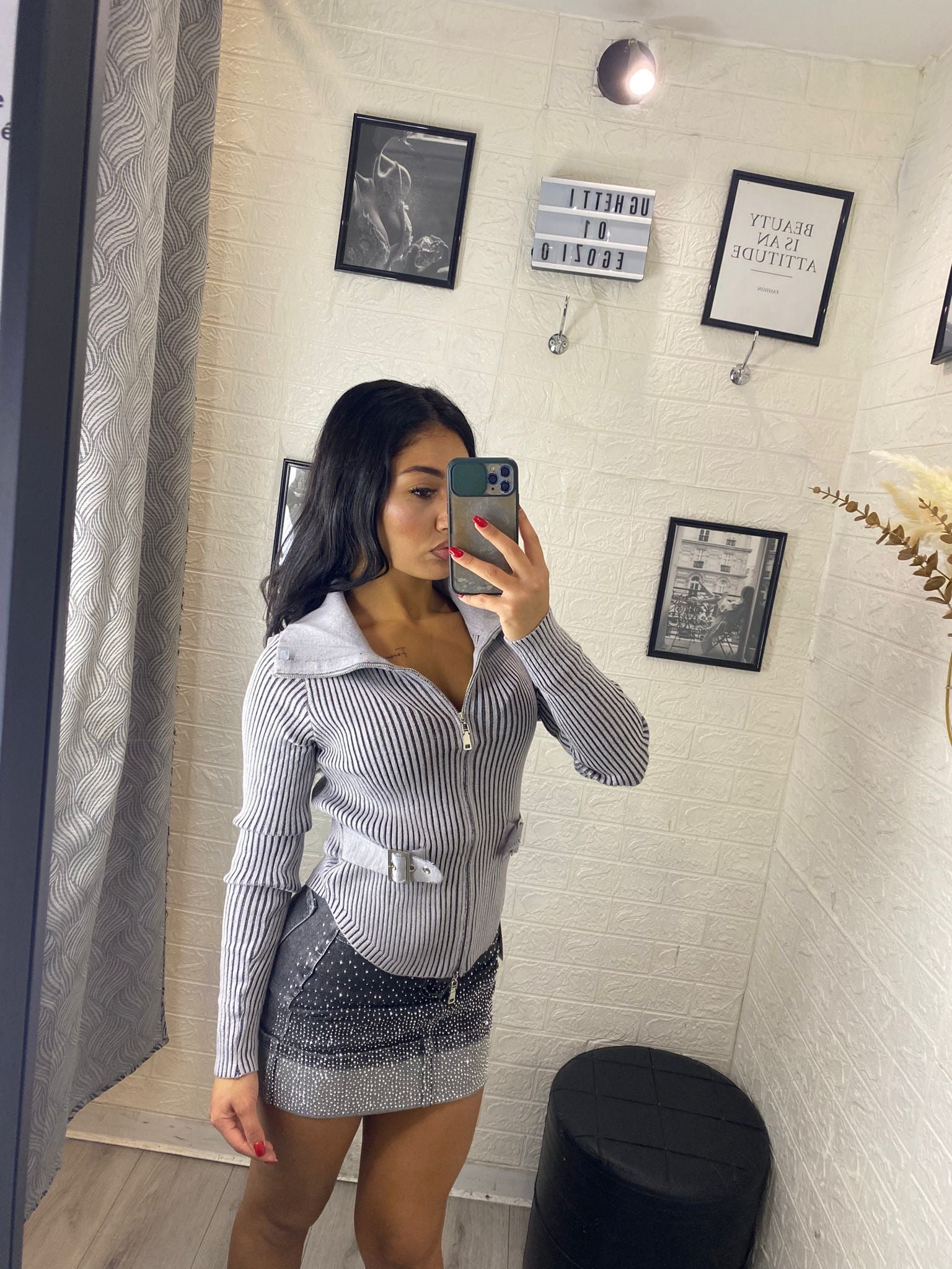 Maglia in filo con zip