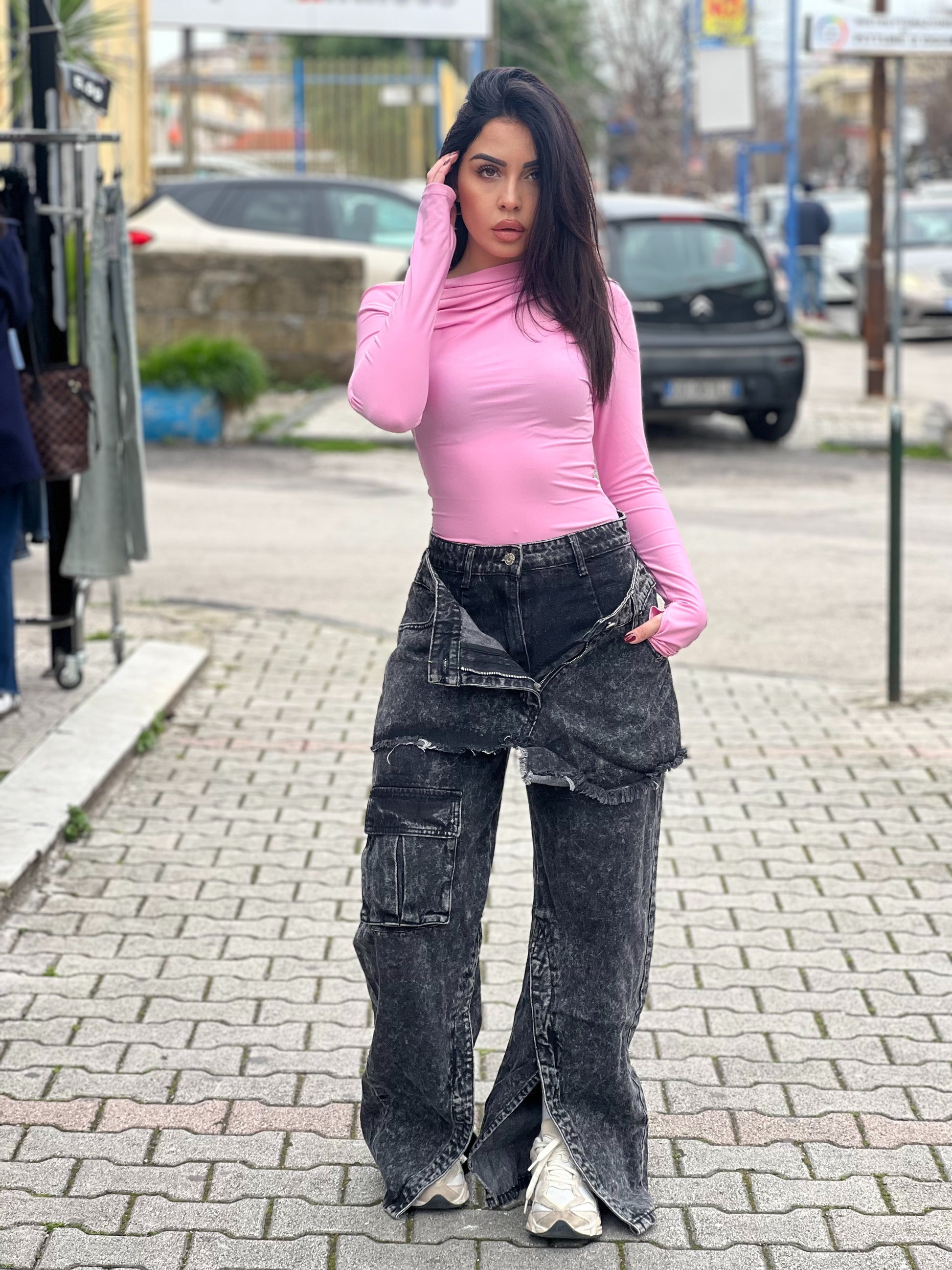 Jeans effetto doppio io