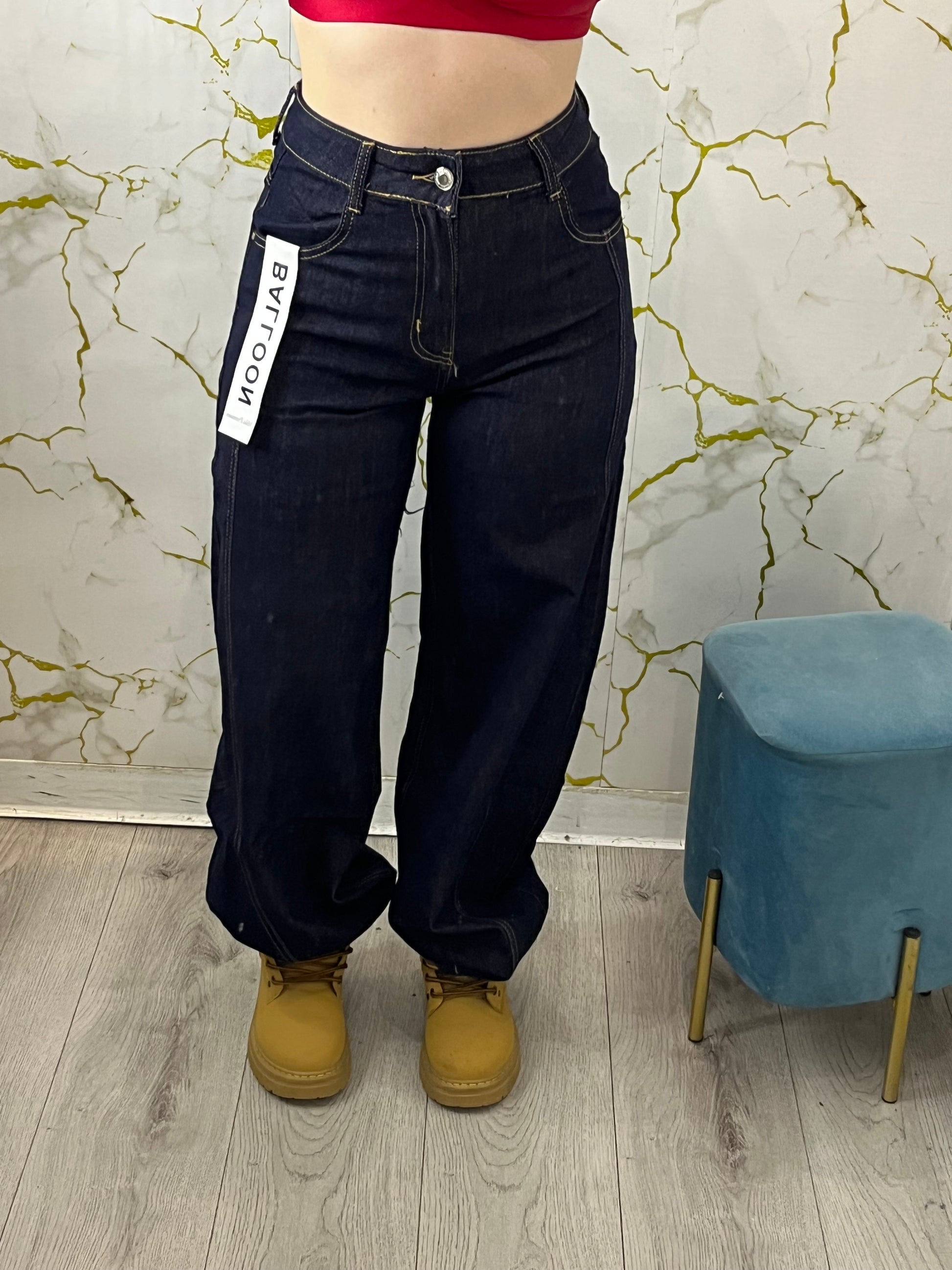Jeans Balloon denim scuro polly