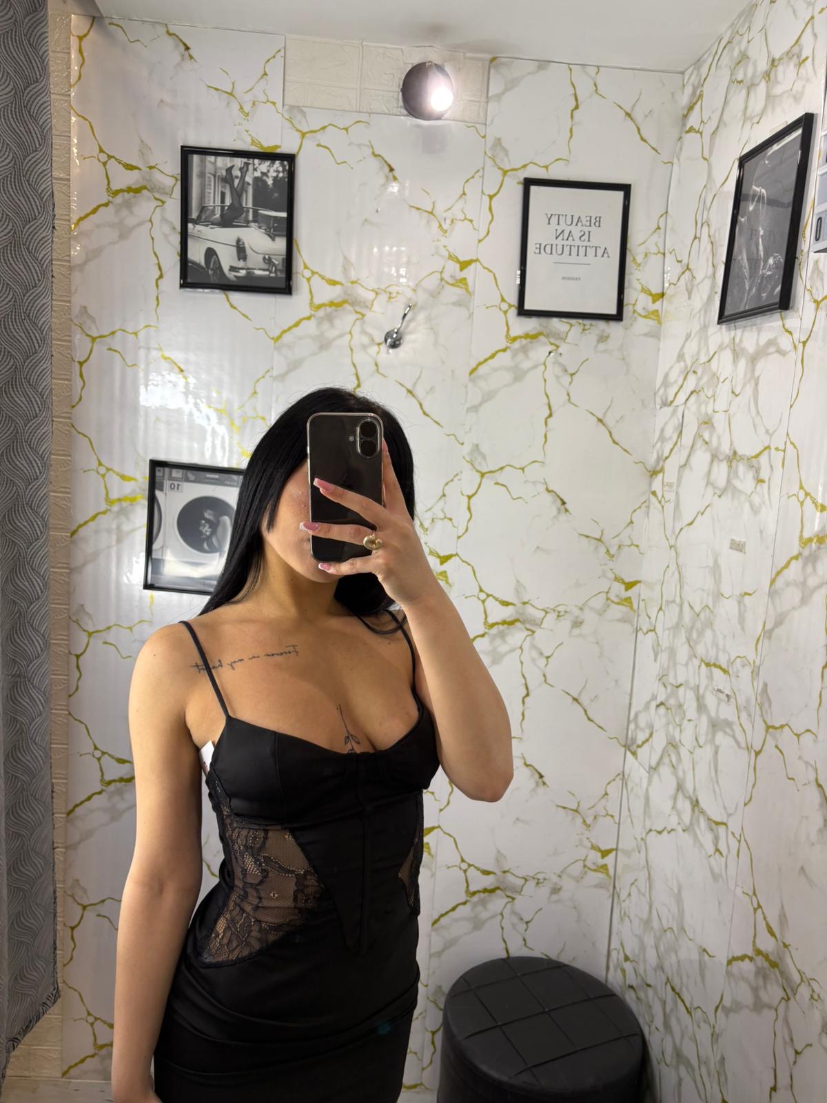 Dress licra con macramé