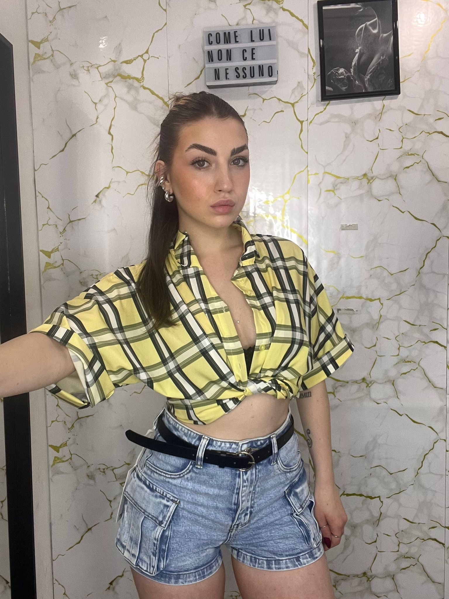 Camicia a quadri morena