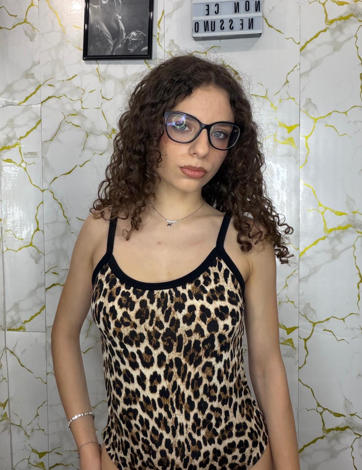 Body animalier con bordino