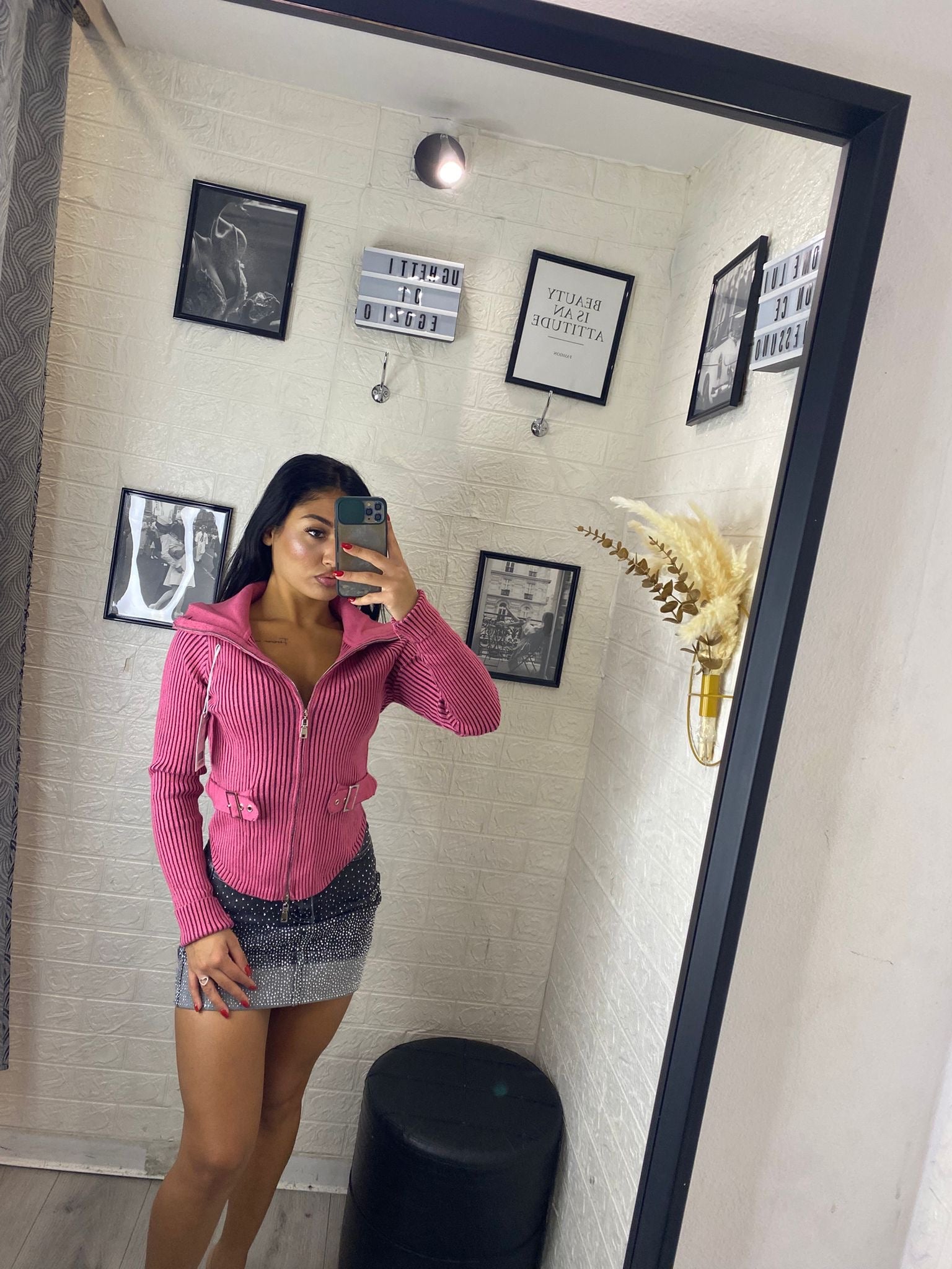 Maglia in filo con zip