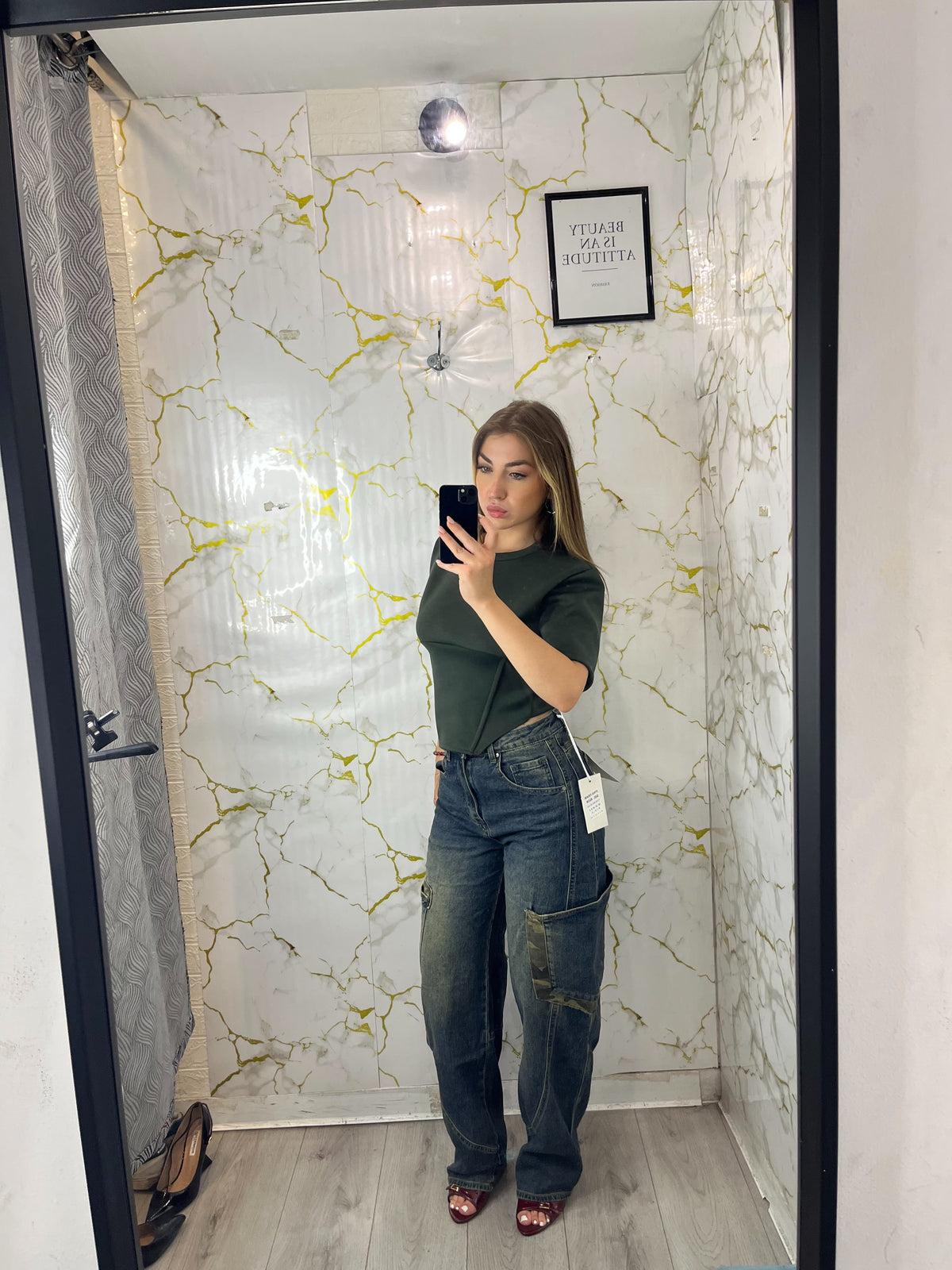 JEANS IN DENIM CAMOUFLAGE