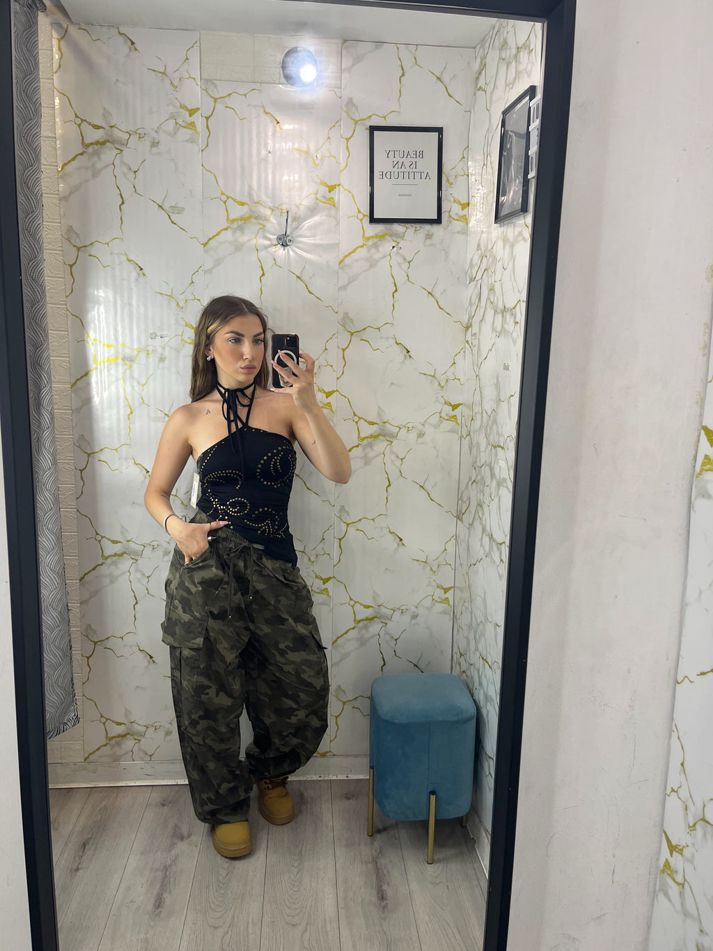 Pantalone cargo camouflage