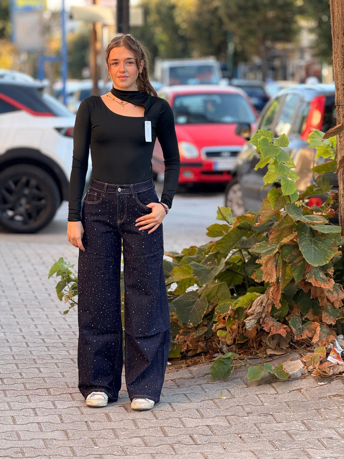 JEANS BRILLANTINATO WIDE