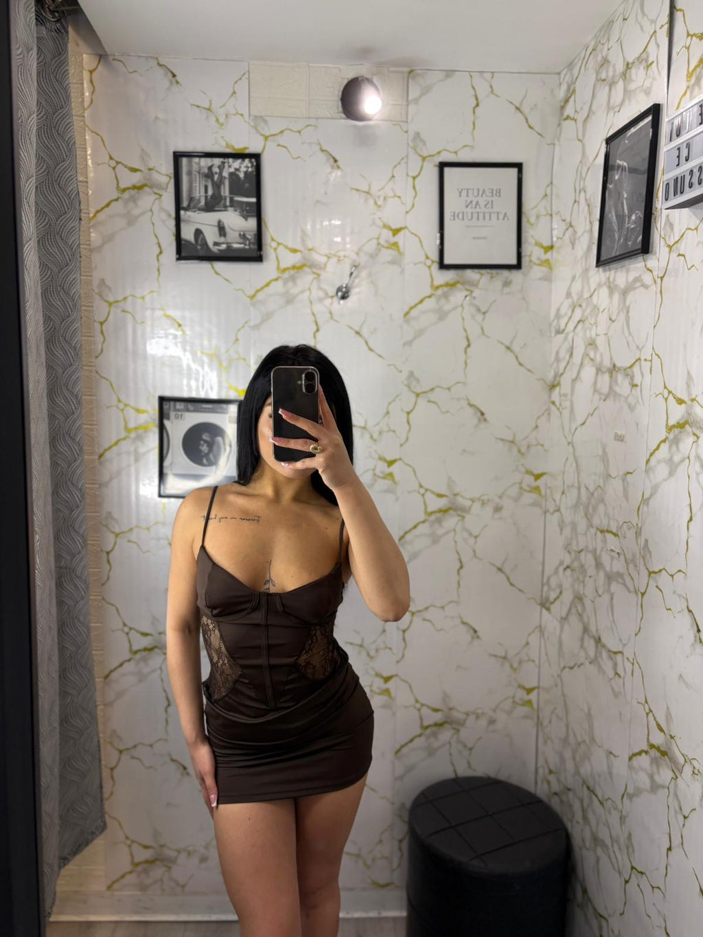 Dress licra con macramé