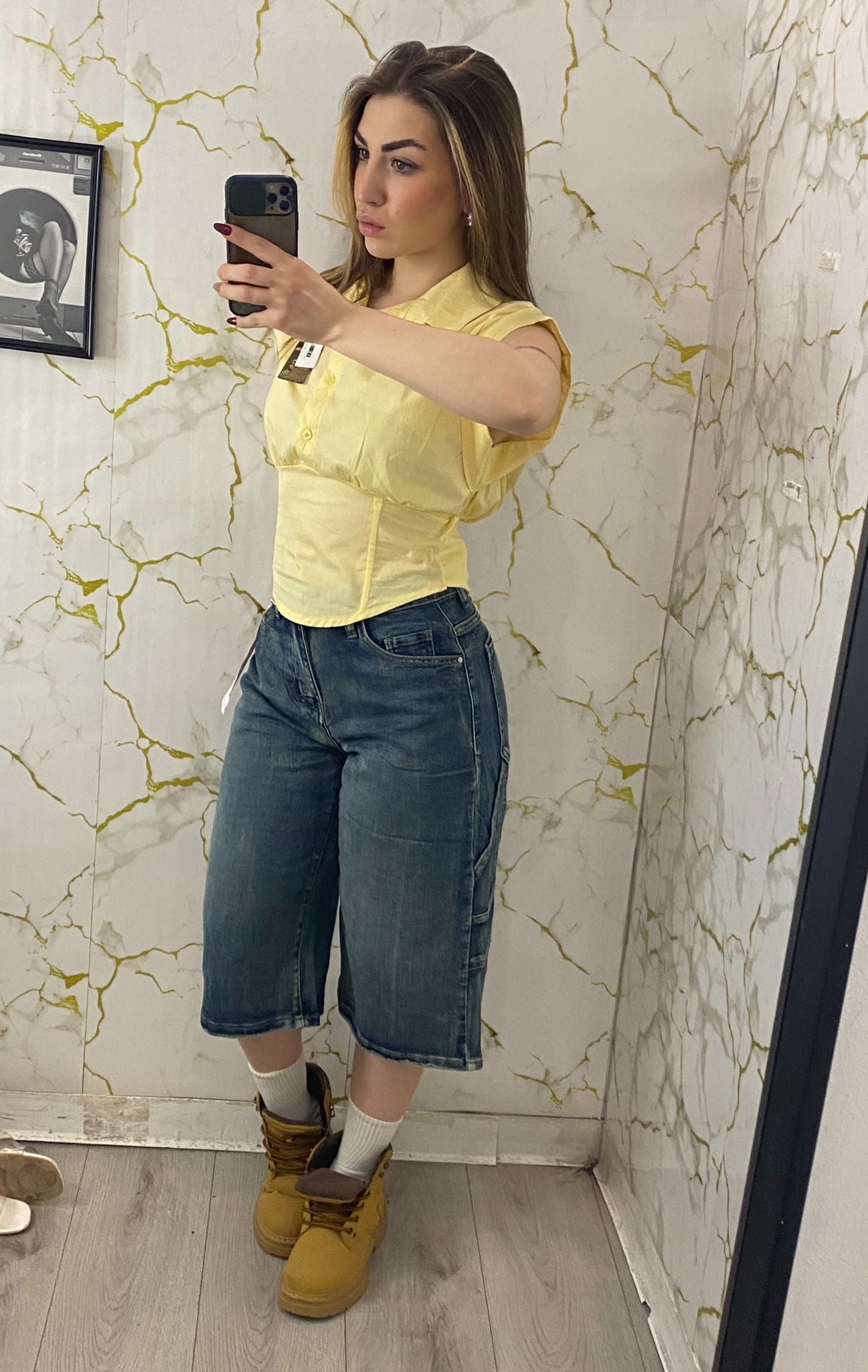 Bermuda in denim scuro