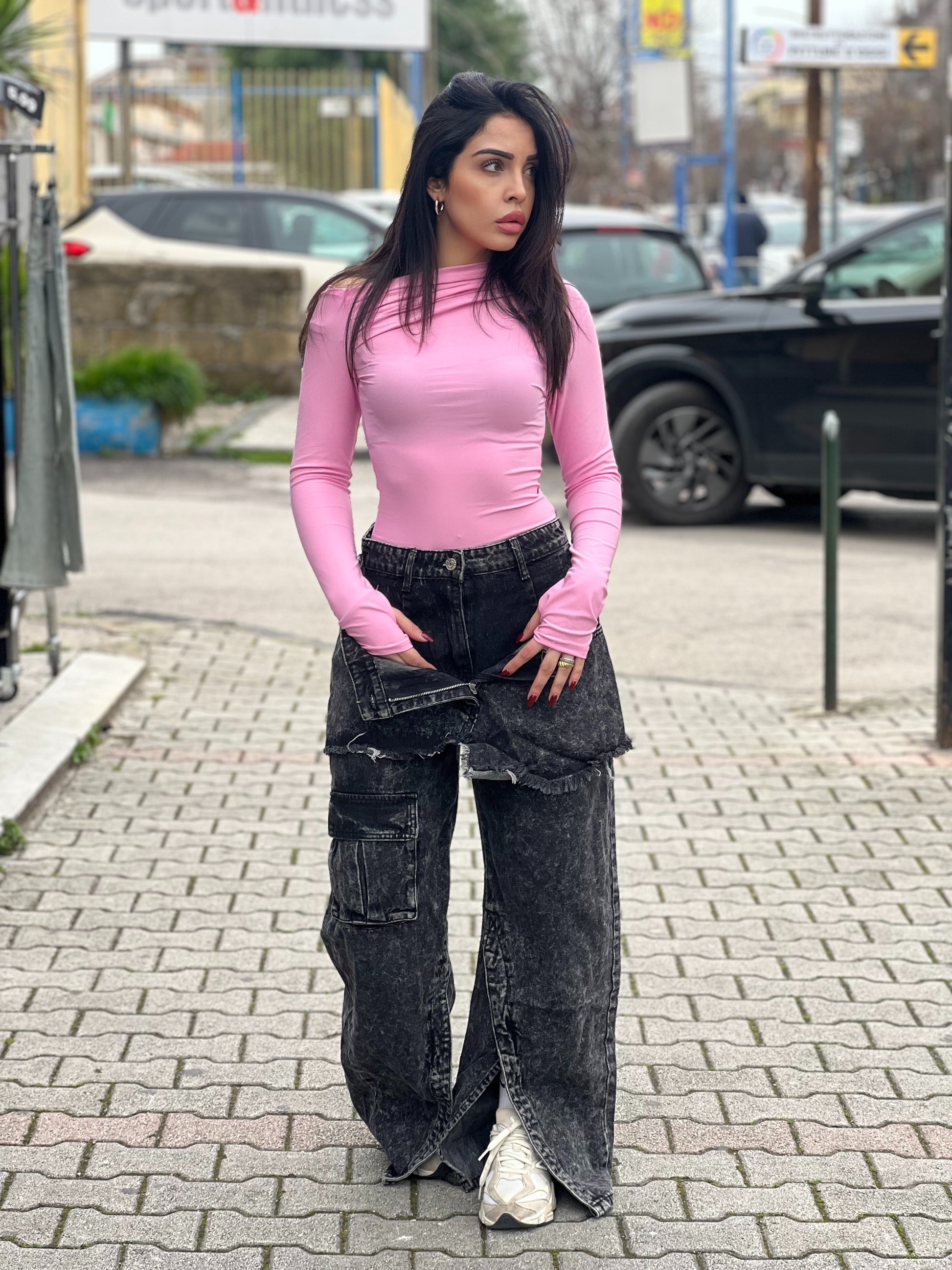 Jeans effetto doppio io