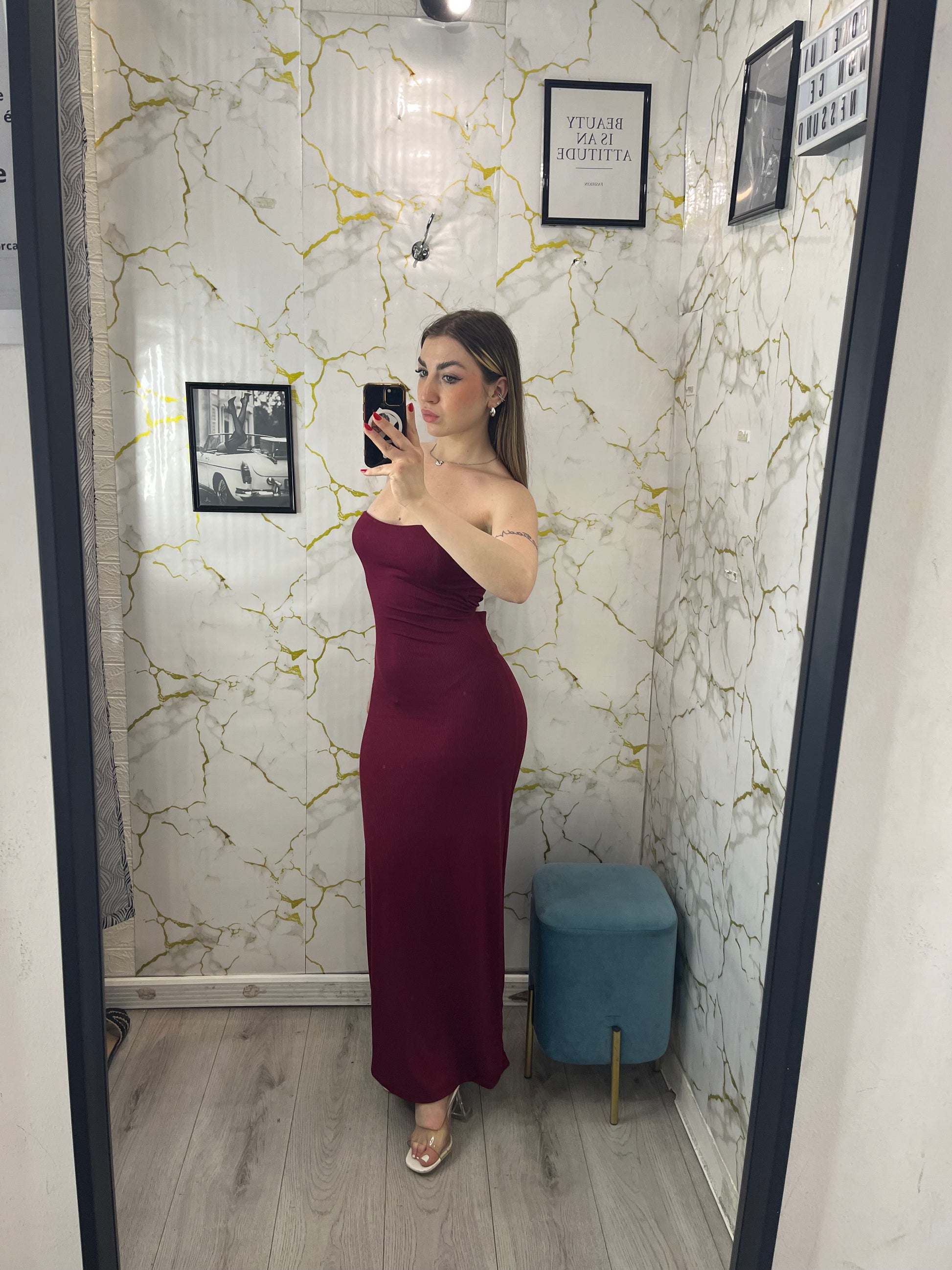 Dress in costine con arricciatura