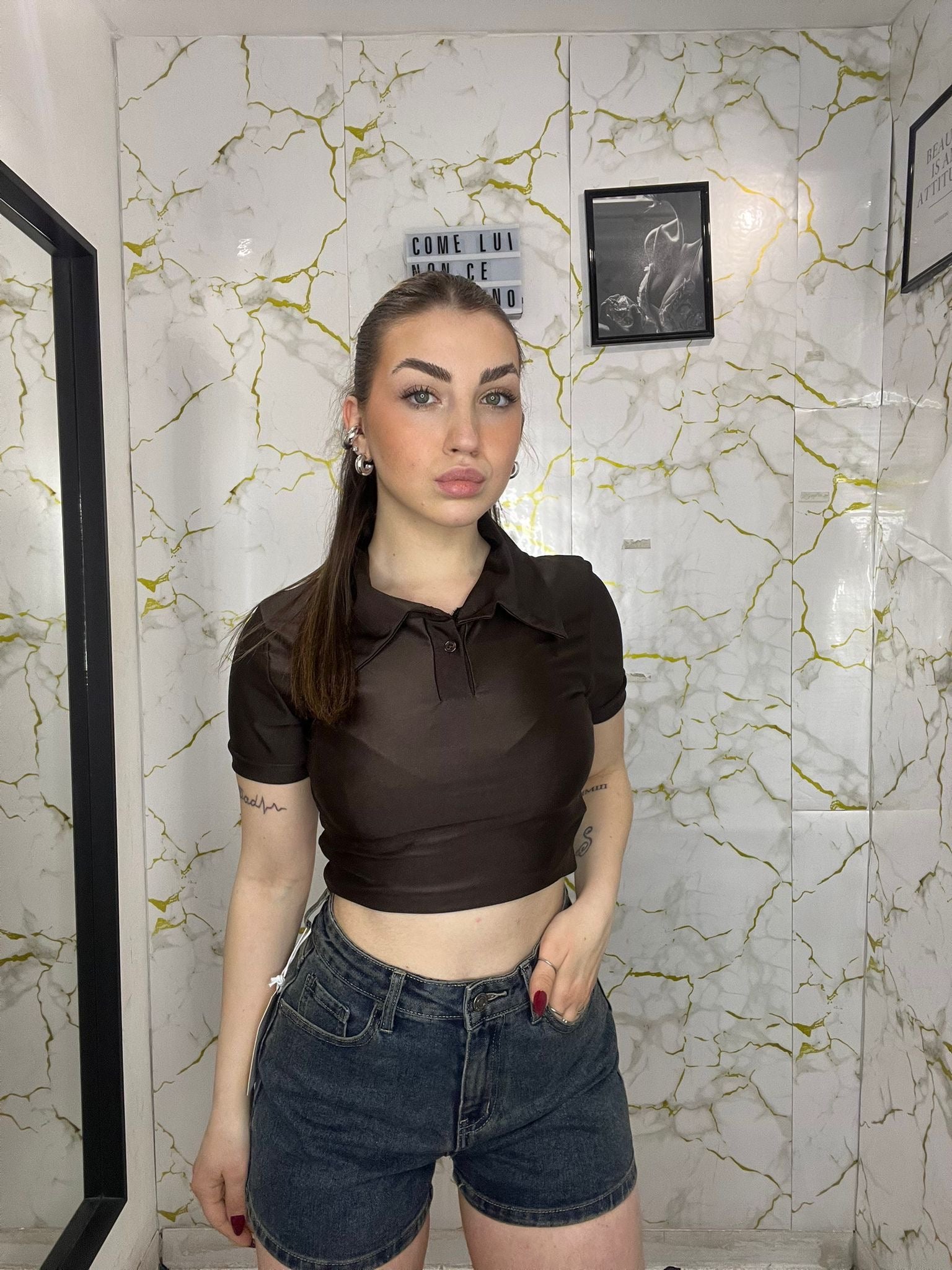 Polo crop in lycra