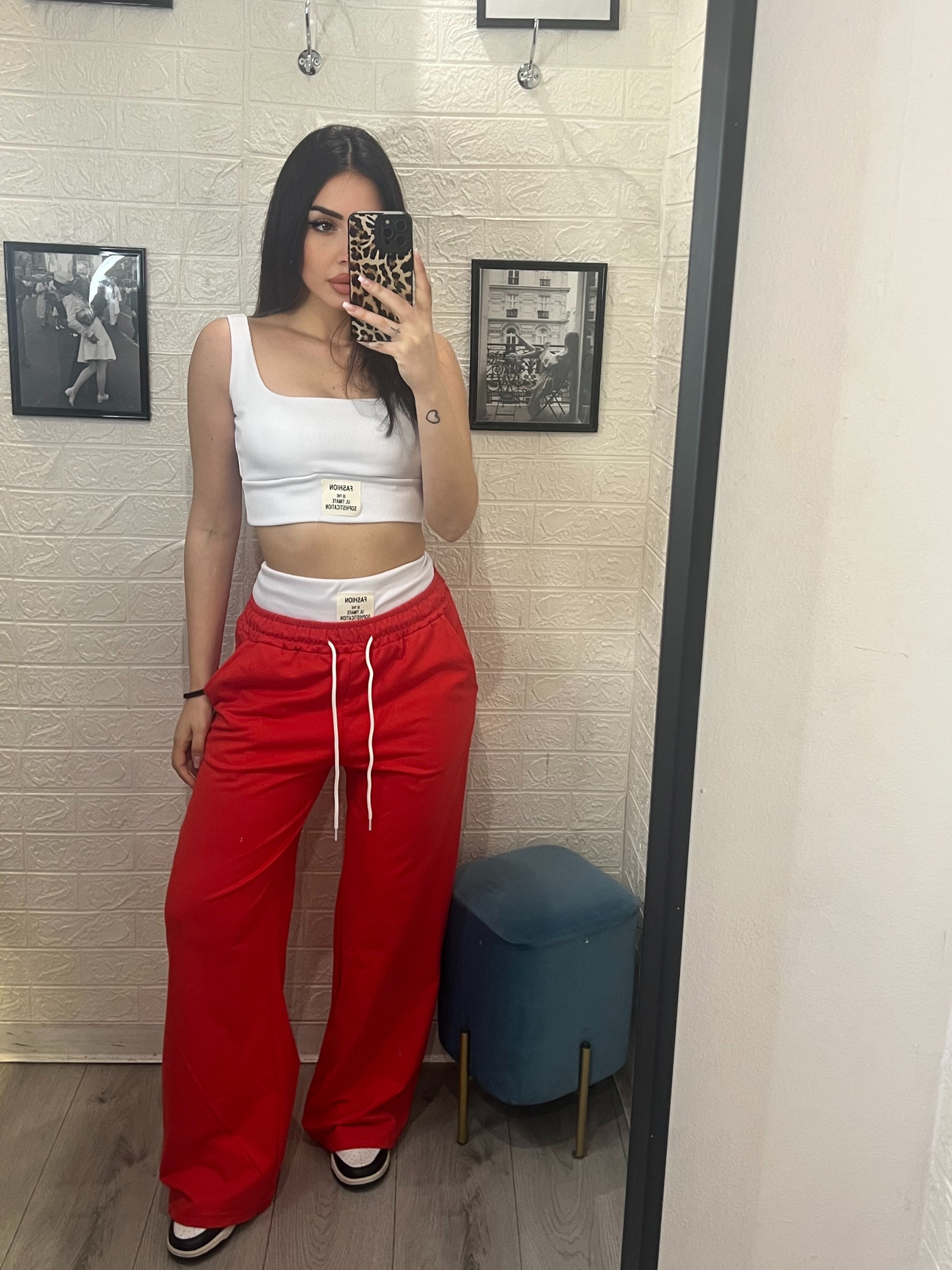 Coordinato top pantalone con molla