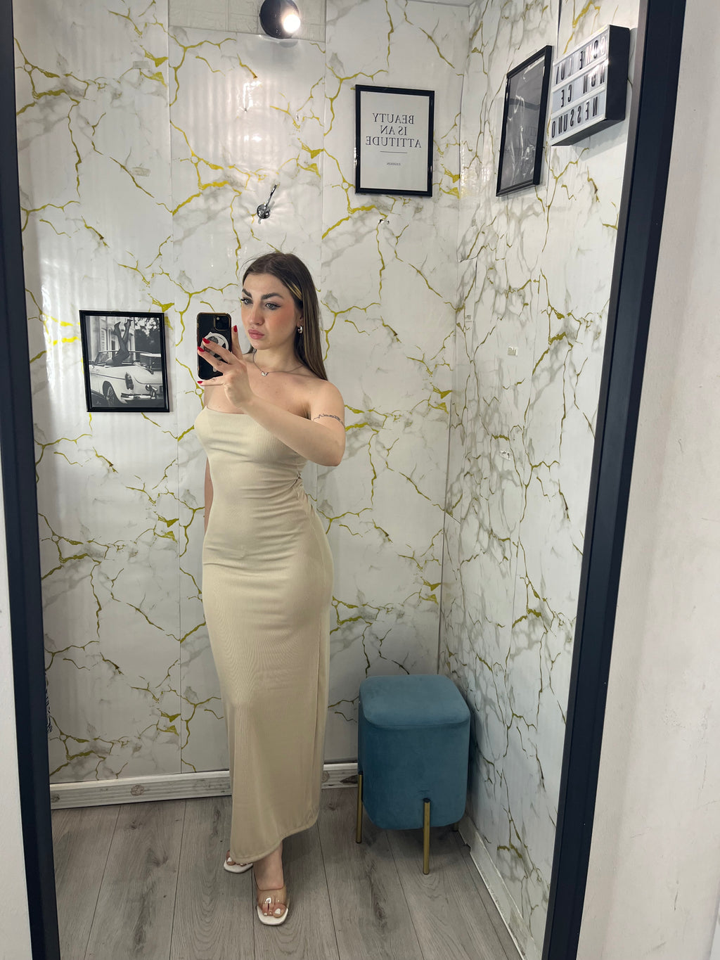 Dress in costine con arricciatura