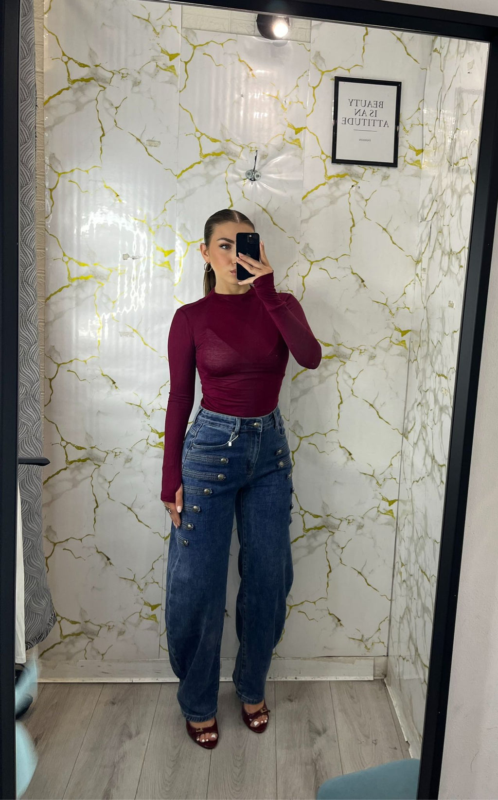 Jeans balloon bottoncini