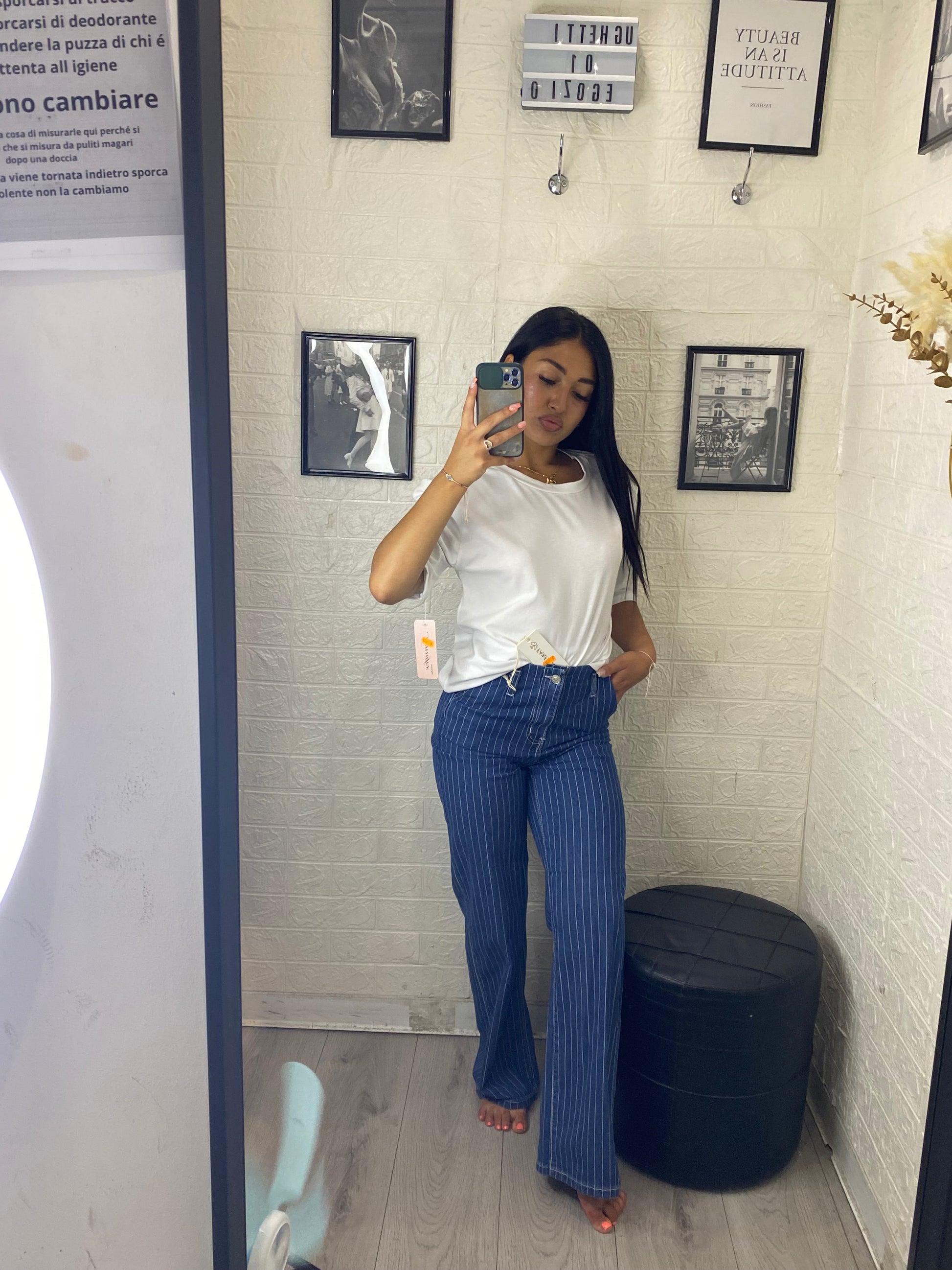 Jeans a righe