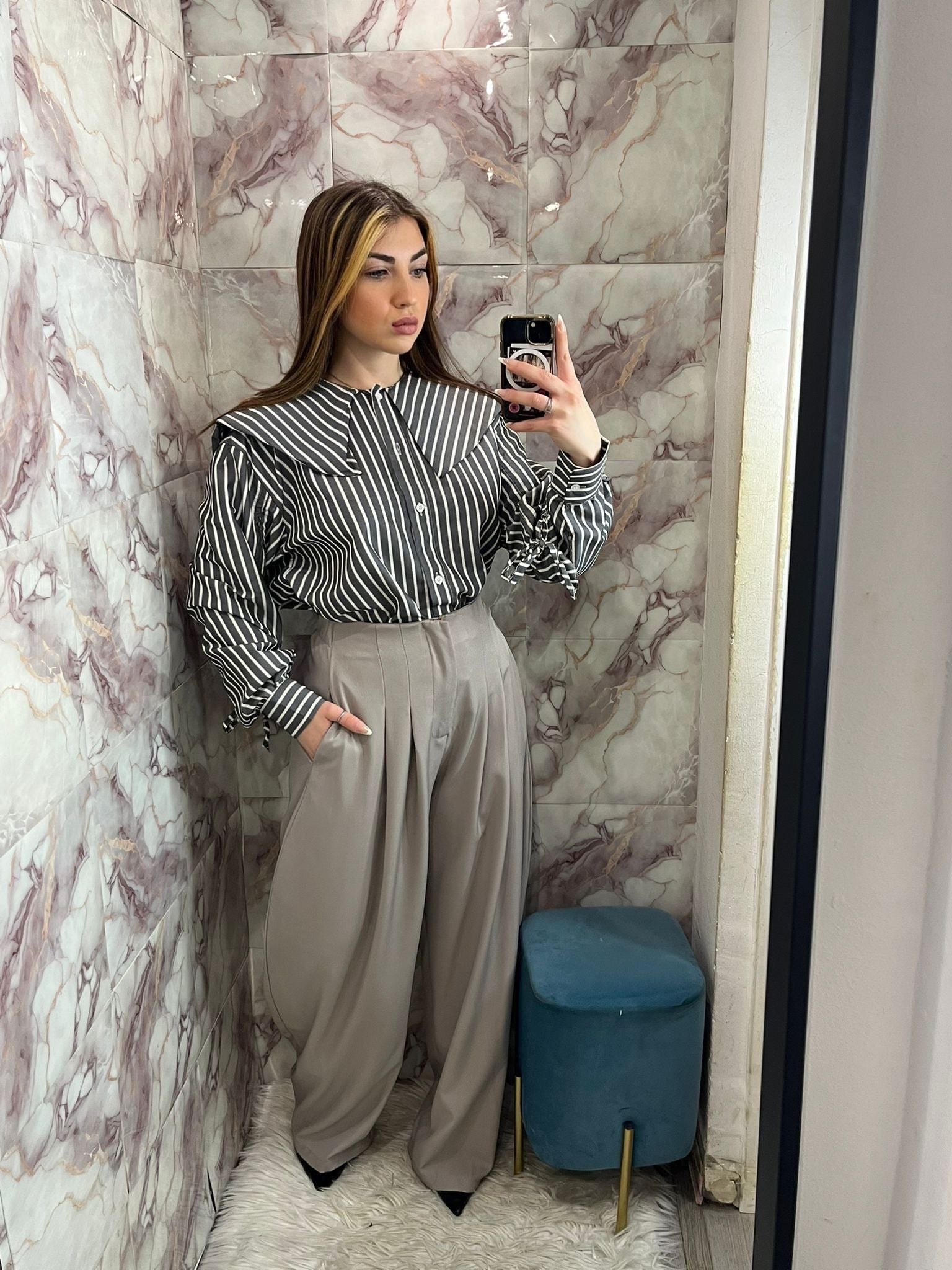Pantalone balloon con penche