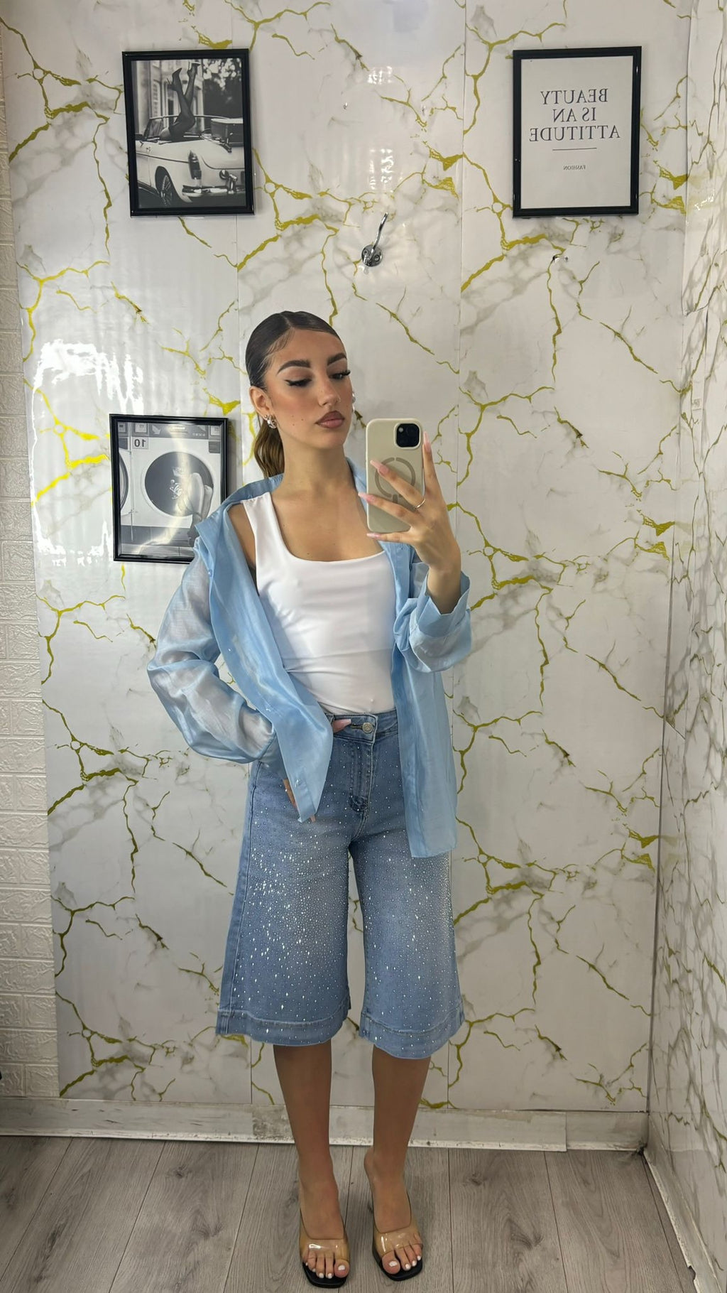 Bermuda strass in denim