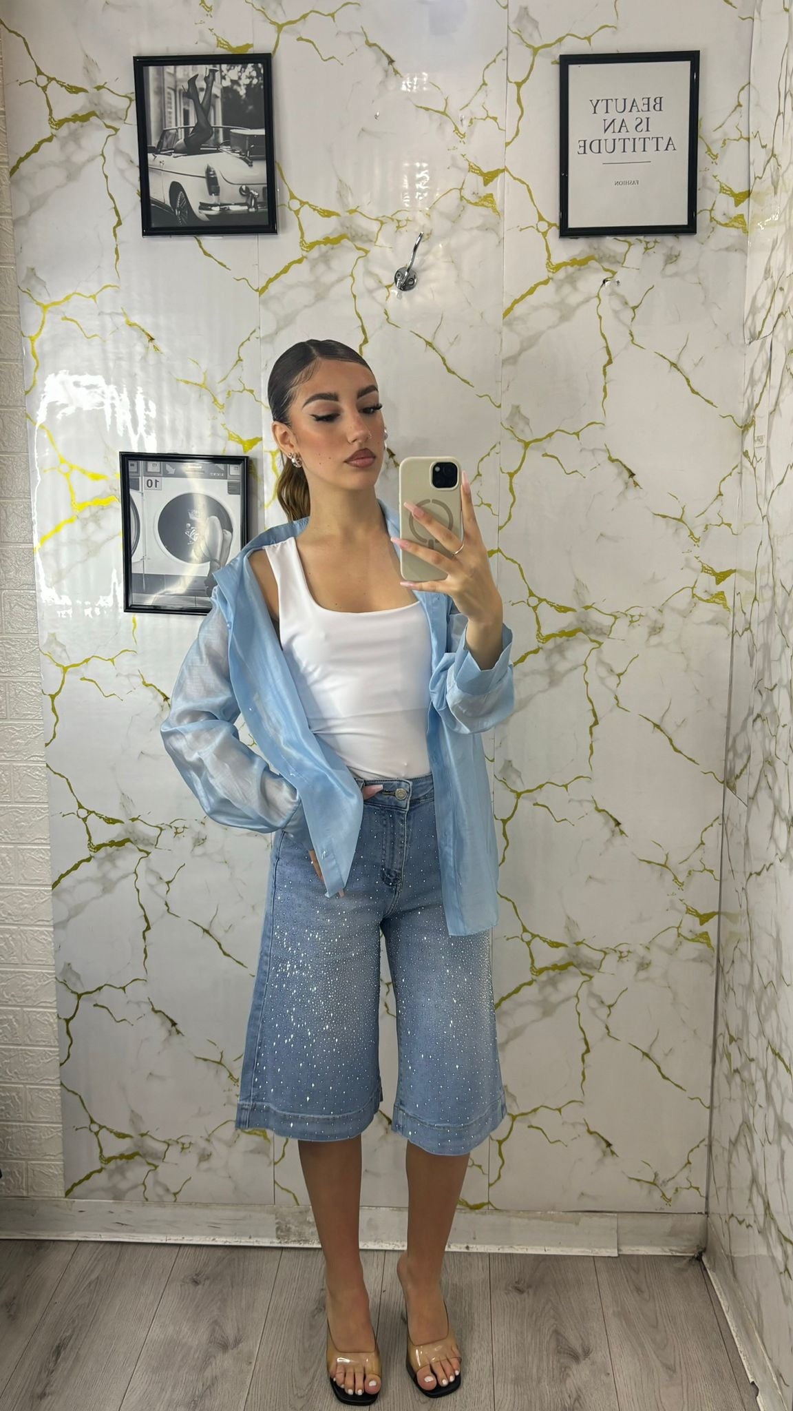 Bermuda strass in denim