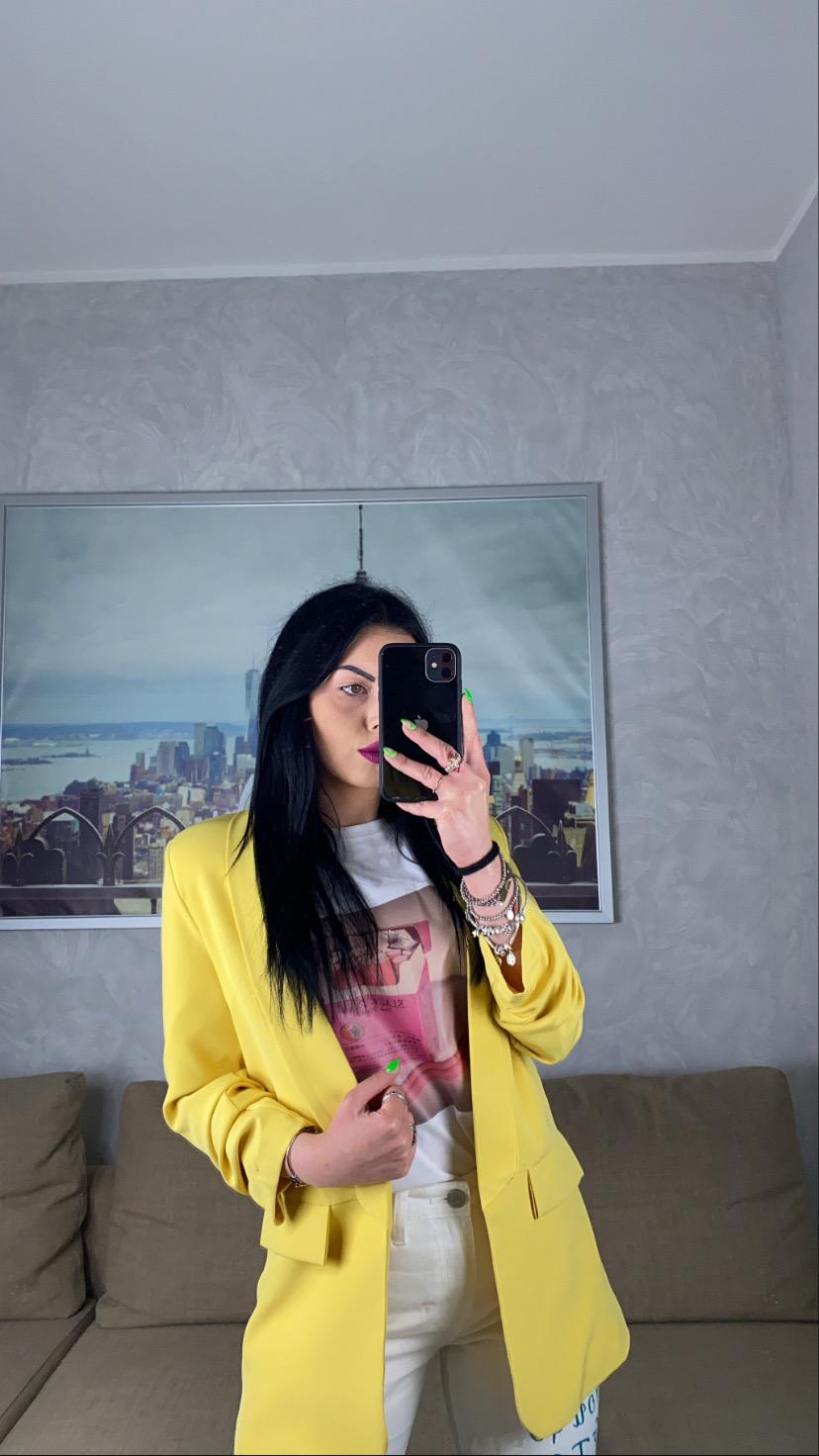 Blazer manica arricciata