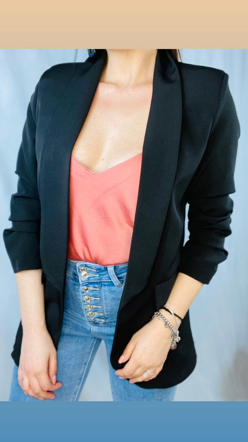 Blazer manica arricciata