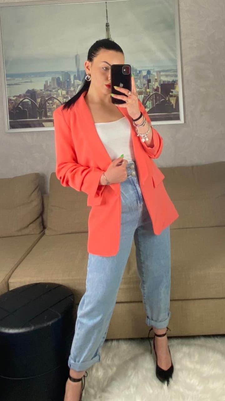 Blazer manica arricciata