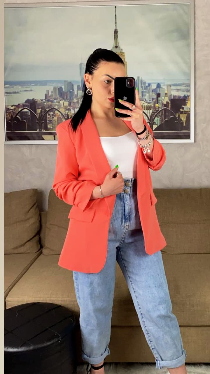 Blazer manica arricciata